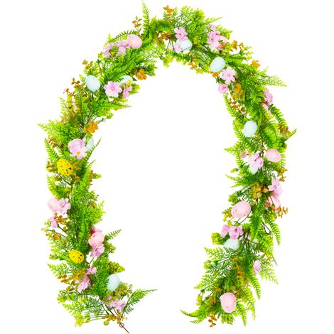 Künstliches Rattan 180 cm, Wasserpflanze im Osterstil, Amazonas-Grün, Schmetterling für den Innenbereich, Osterei, Vinyl, künstliches Grün (Rattan-2) (1/2)