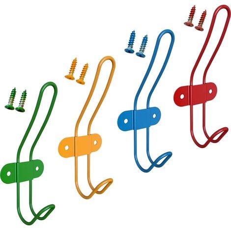 Häkelarbeiten an der Wand für Kinder, farbige Mäntel für Kinder, Verwendungen zum Aufhängen von Servietten, Kleidungsstücken und Mänteln (1/4)