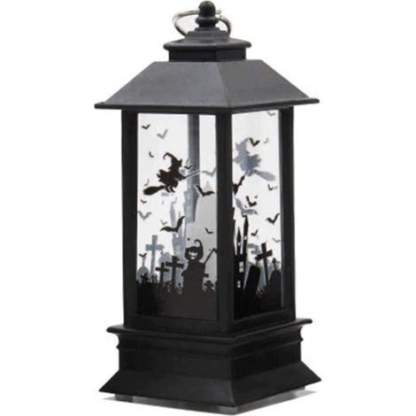 Lanterne Halloween LED - Lumière de Nuit Décorative - Suspendue Intérieur Extérieur - Pour Fête Maison Jardin Bar - Lot de 1 (1/5)