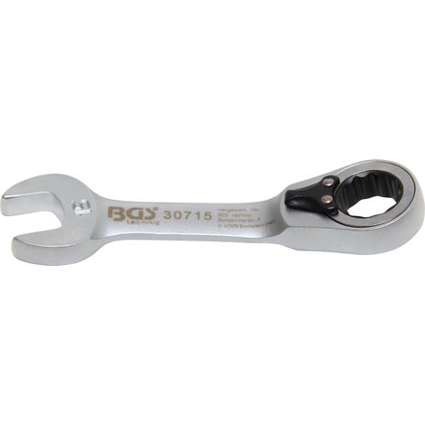 Llave combinada  corta  con carraca reversible  15 mm