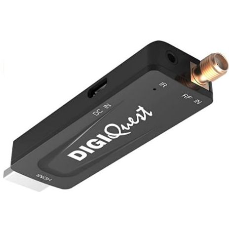 Digiquest DécodeurTerrestre, XO Stick, DVB-T2, Noir - Économise de l'énergie en utilisant l'alimentation du téléviseur de, Télécommande 2-en-1, Idéal pour les téléviseurs deMontant mural