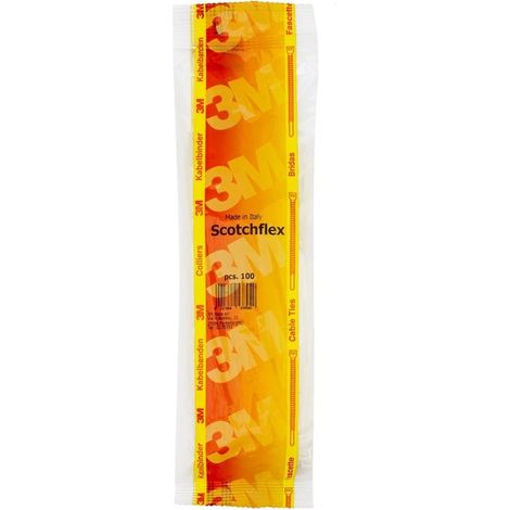 Pack Fascette Scotchflex 3M FS 200 B-C 3,5mm x 200 mm (100 Un) 3M 7000035291-BC Bianco