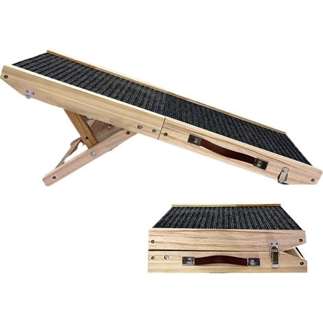 Rampe pour Chien - Portable avec 4 Niveaux Ajustables - Rampe en Bois pour (1/5)