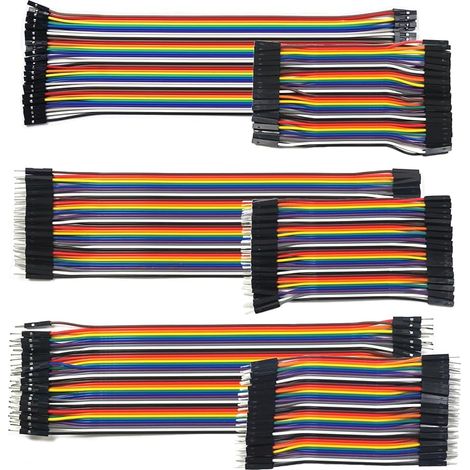 240 Pièces Breadboard Jumper Wires, 10 + 20 cm Male to Female, Male to Male, Female to Female, Kit de Câbles Métalliques pour les projets Arduino et Raspberry Pi (1/5)
