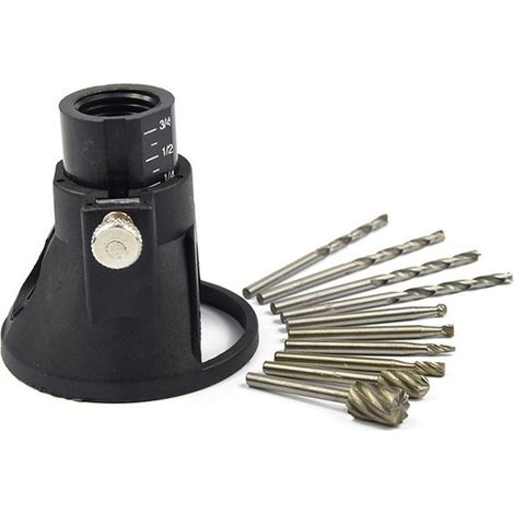 Guide De Coupe Rotatif - Pour Perceuse À Main - Diamètre De Foret 3 mm - En Acier Rapide Et Plastique - Pour Bois Métal PVC - Kit Complet (1/5)