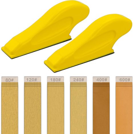 Confezione da 2 mini levigatrici micro Gator - Con 30 fogli di carta vetrata 3,5 x 1 pollice, grana 80 - 120 - 180 - 240 - 400 - 600 - 3,5 x 1 pollice - Confezione da 2 (1/4)