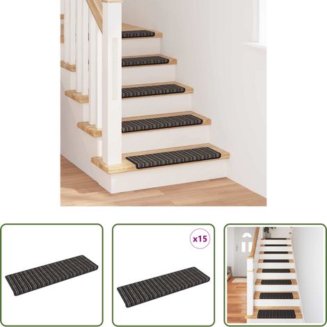 vidaXL Tapis d'escalier auto-adhésifs 15 pc 65 x 21 x 4 cm Non-Slip (1/5)