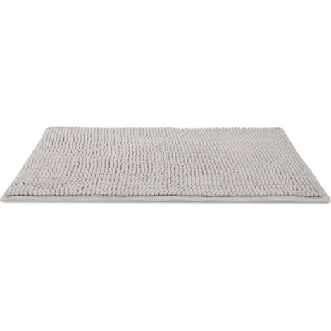 Beautissu Badematte Badezimmerteppich BeauMare WR rutschfest 120x70cm	Hellgrau