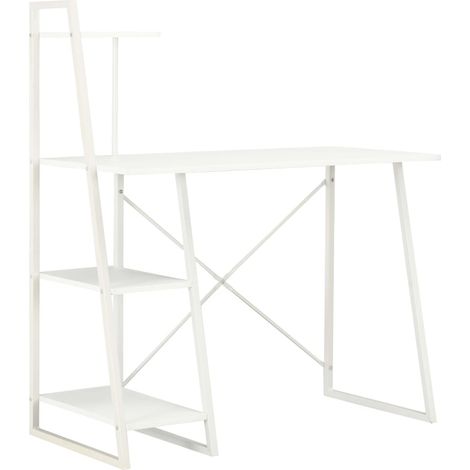 Schreibtisch mit Regaleinheit Weiß 102×50×117 cm