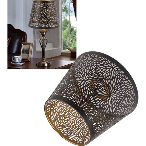 Abat-jour d'ombre d'arbre, abat-jour en fer forgé sculpté en forme d'arbre de forêt E27 Mini abat-jour pour lampe de table décoration de chevet de chambre à coucher (1/4)
