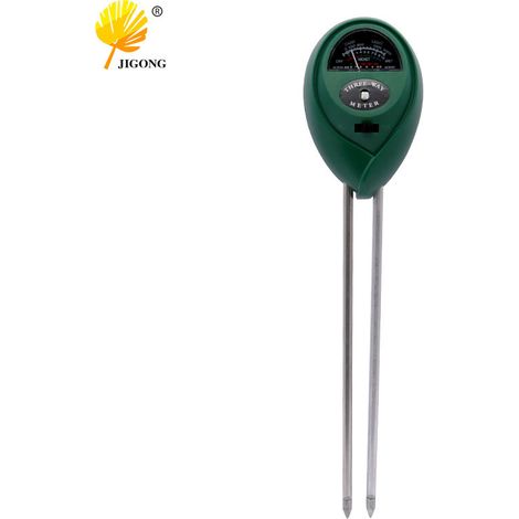 Analyseur de sol trois-en-un : testeur de pH, testeur d'intensité lumineuse, humidimètre à pointe ronde. (1/5)
