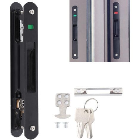 Sliding Door Lock, Door Latch, Sliding Bay Lock, Window Hook Single Double Sided Locking Latch for Movable Doors, Windows, Sliding Glass Doors (1/5)