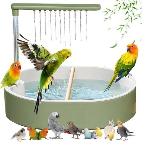 Vogelbadedusche, 26-Loch-Filtersystem, rutschfeste Oberfläche, PP-Material, für Wellensittiche und kleine Vögel (1/5)