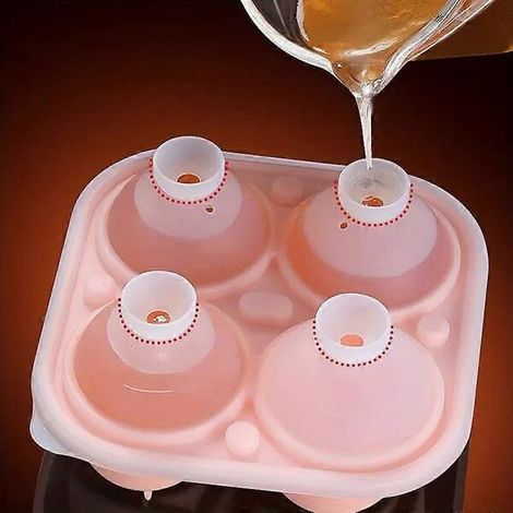 Moules à glaçonsMoule à glaçons en silicone avec 4 trous en forme de rose, rose, 14 x 14 cm (5,5 x 5,5 pouces). (1/5)