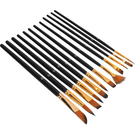 Ensemble de 12 Pinceaux Polyvalents pour Artistes Professionnels (1/5)
