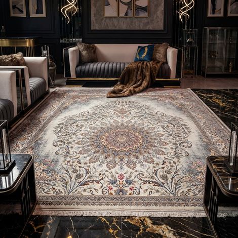 Tapis oriental tissé Beauty Array - 225x150cm, Rectangular - 80% Polyester, 20% Coton - Tissé - Crème (1/5)