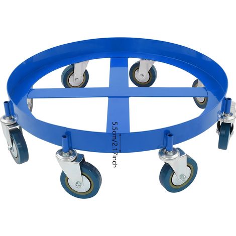 Chariot à tambour, construction robuste, haute capacité de charge, Bleu (1/2)