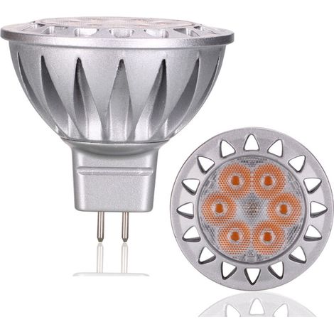 Bombillas LED CREA de 5W reemplazan una bombilla halógena equivalente de 20W/35W, blanco cálido 2700K, bajo voltaje de 12V MR16 GU5.3 para iluminación de paisajes exteriores, no regulables, 450 lm, án (1/5)