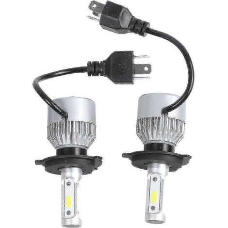 Ampoules de phares LED S2 H4 72W 8000LM pour feux de route et de croisement de voiture, blanc 6000K XXF. (1/5)