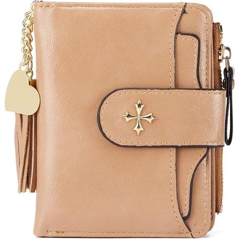 Portefeuille en cuir anti-RFID pour femme (kaki)