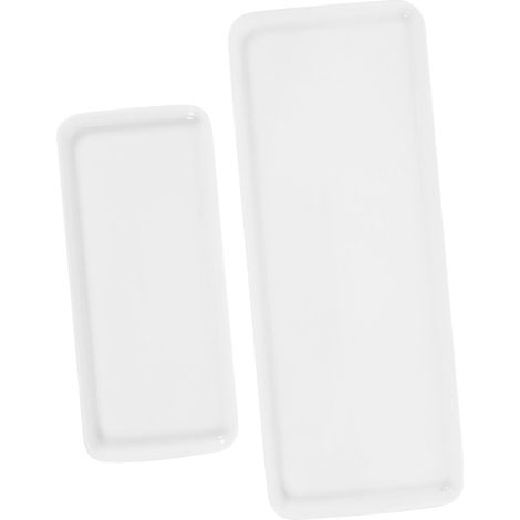 Lot de 2 Plateaux de Rangement en Céramique Blancs pour Salle de Bain et Coiffeuse, Porte-Bijoux Pratique et Agréable Toucher pour Cosmétiques et Œuvres d'art'-'- (1/5)