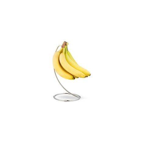 Porta banane - con gancio - base rotonda - metallo - argento - Crezuo (1/4)