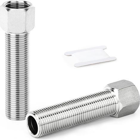 2 pièces Raccord de tuyau en acier inoxydable 304, adaptateur convertisseur à douille hexagonale 1/2« femelle vers 1/2 » mâle, 100 mm (1/5)