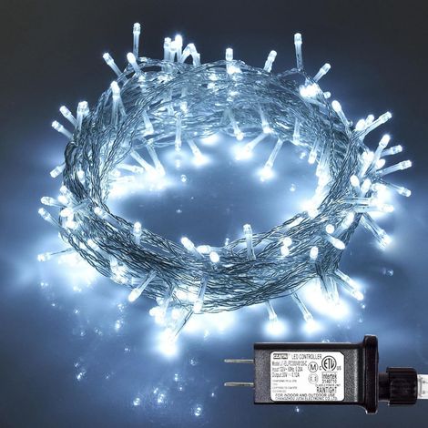 ALOVEZ 300 luci LED rosse impermeabili per decorazioni natalizie da esterno, lucine da camera da letto da 33 m (108 piedi), 8 modalità di illuminazione, plug-in per decorazioni da esterno. (1/5)
