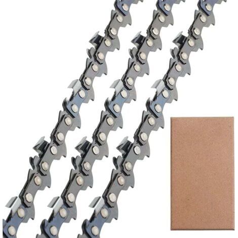 Lot de 3 Chaîne de tronçonneuse Faible Rebond 3/8LP 50 maillons 1,1mm 35cm Compatible pour Stihl 009-023 MS170-210 ,TRIMEC (1/5)