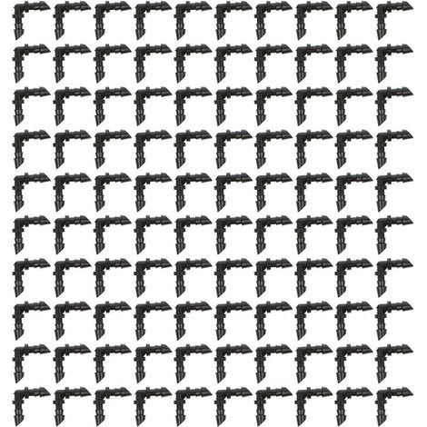 Raccord coudé à barbes noires pour système d'irrigation goutte à goutte (140 pièces) (1/5)