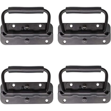 4 Pièce Poignée de Flight Case, Poignée à Ressort de Boîte à Outils, Traction Poignée Pliante à Ressort, Remplacement et Installation de la Poignée pour Boîtes à Outils ou Boîtes de Rangement