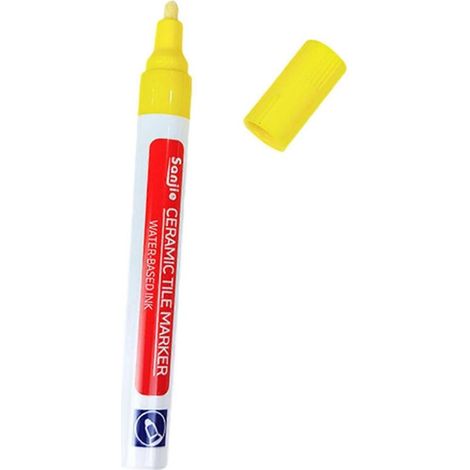 Stylo de remplissage de joints étanche pour carrelage - Accessoire léger pour la restauration des murs et sols carrelés - Jaune (1/5)