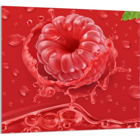 PANNELLO IN VETRO PER CUCINA 65x60 Lampone (1/5)