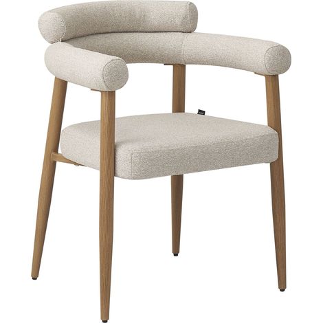 Selsey Pragess – Esszimmerstuhl mit Bouclé-Bezug, Beige/Eiche Natur (1/5)