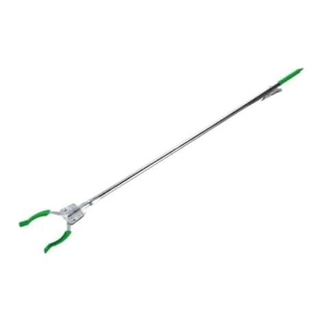 Pince de préhension polyvalente en acier inoxydable pour ramasser le papier toilette, idéale les étagères extérieures et pelouses, Vert - (1/5)