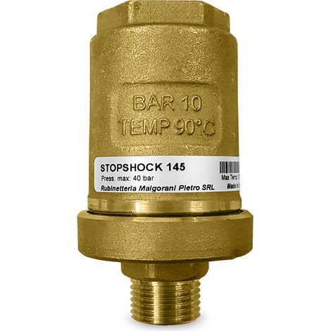 Ammortizzatore per colpo d'ariete in ottone da 1/2" M con sistema di assorbimento molla/aria (1/3)