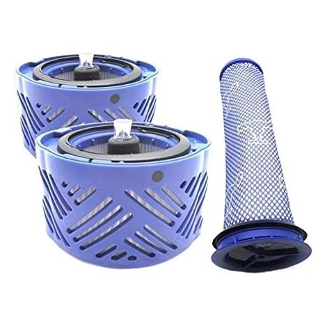 Ce lot de 3 filtres de rechange pour aspirateur comprend 2 filtres arrière et 1 préfiltre, compatibles avec les filtres HEPA Dyson V6 et adaptés aux aspirateurs sans fil de la série Absolute Total Cle (1/5)