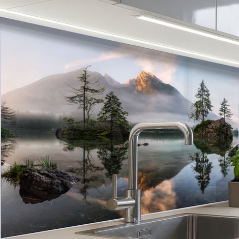 REVETEMENT MURAL DE CUISINE, CRÉDENCE DE CUISINE Eau - Paysage - Montagne - Arbres 80x60 (1/5)