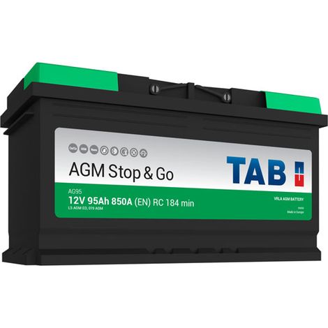 Batterie de démarrage TAB Start&Stop AGM L5 AG95 12V 95Ah 850A (1/2)