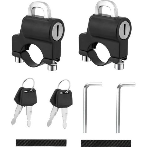 Antivols pour casque 2 pièces – Antivols universels pour casque de moto et vélo – Câbles de sécurité avec accessoires – Noir (1/5)