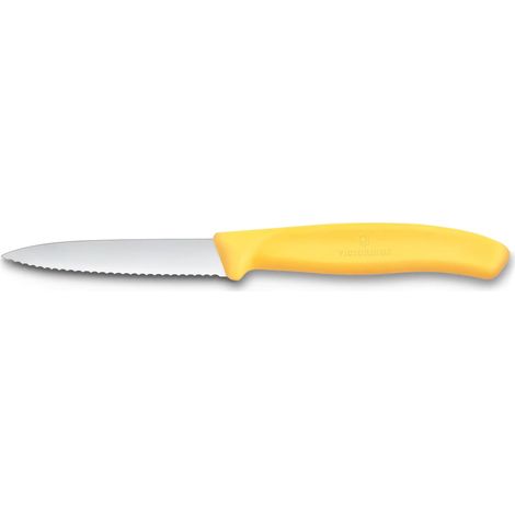 Victorinox coltello spelucchino Giallo lama dentata 8 cm (1/5)