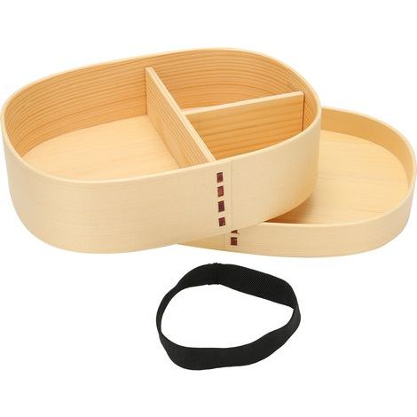 Boîte à bento japonaise en bois, étui à sushi portable, récipient à déjeuner monocouche.