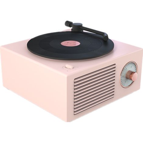 Enceinte Bluetooth sans fil Minglan, haut-parleur rétro style vinyle et lecteur CD, audio portable vintage, son stéréo, design nostalgique. (1/5)