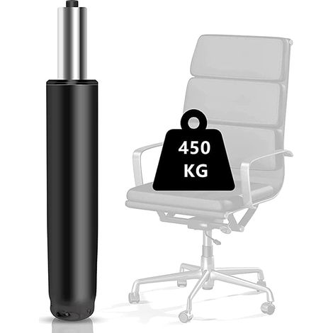 Ersatz-Gasdruckfeder für Bürostuhl, 450 kg, Gasstoßdämpfer für Drehstühle, Bürostühle und Stühle, höhenverstellbar (Altschwarz)