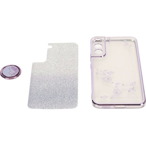 Étui de téléphone TPU protecteur motif floral avec anneau de support pour travail et étude. (1/5)