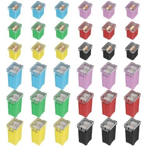 Assortiment de 36 fusibles pour automobiles, standard et bas profil (20 A, 30 A, 40 A, 50 A, 60 A, 80 A) pour camionnettes Ford, Chevrolet, GM, Nissan et Toyota, voitures, SUV (1/5)