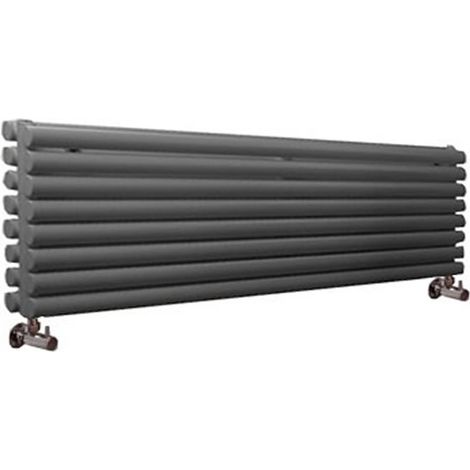 Hudson Reed – Radiateur horizontal anthracite 47,2 x 178 cm – Acier 1798W – Installation chauffage central – Garantie 20 ans – Normes BS EN 442 (1/6)