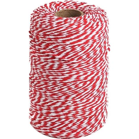 Spago di canapa rosso e bianco, 100 metri di nastro di spago di cotone per dolci, intaglio della carne, artigianato, confezioni regalo e decorazioni natalizie (1/4)