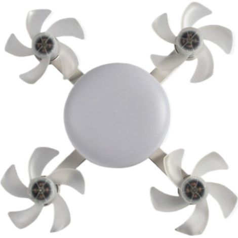 Ventilateur de plafond avec télécommande, vitesse réglable, éclairage LED blanc, culot E27, trois vitesses (1/5)