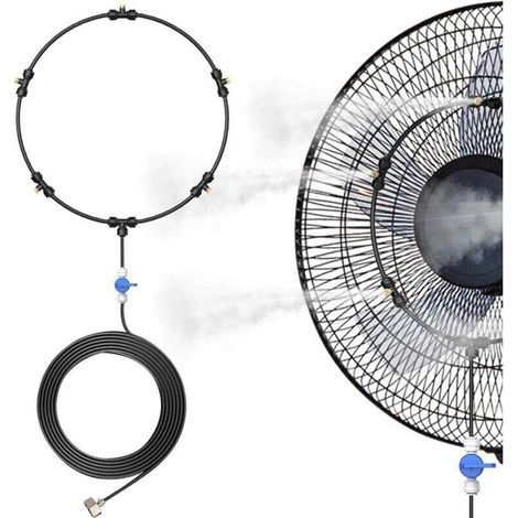 Système de brumisation 20,4 pieds de long kit de brumisation Système de refroidissement à eau avec buses de brume & Système de brumisation de soupape pour le jardin de terrasse de refroidissement, (1/4)